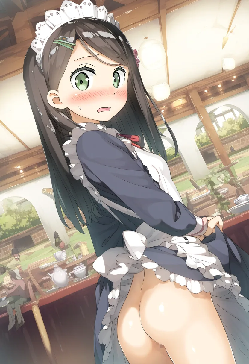 お尻丸見えの可愛いめいどさん