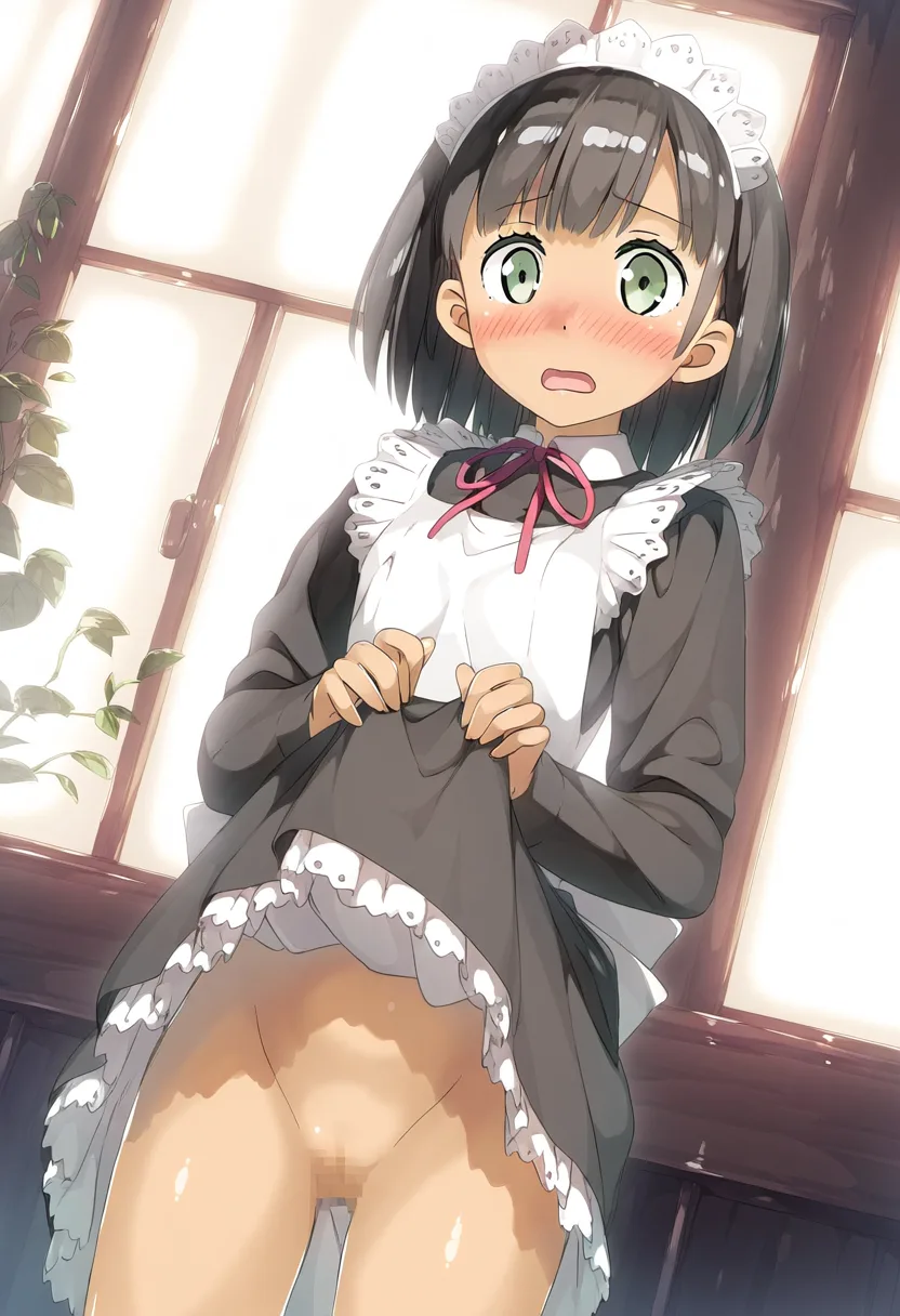 浅黒い肌が余計に欲情をそそるメイドさん。