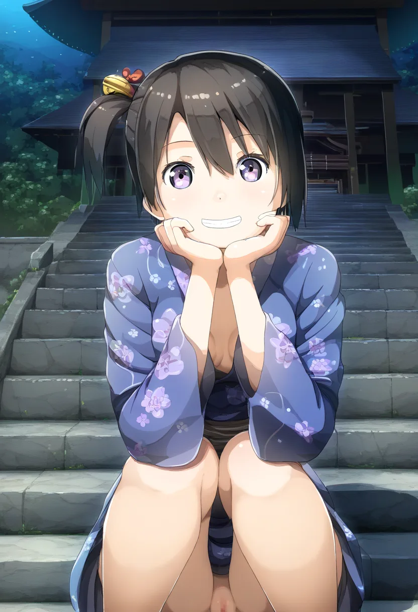 お◯んこ丸見えなサイドテールな彼女