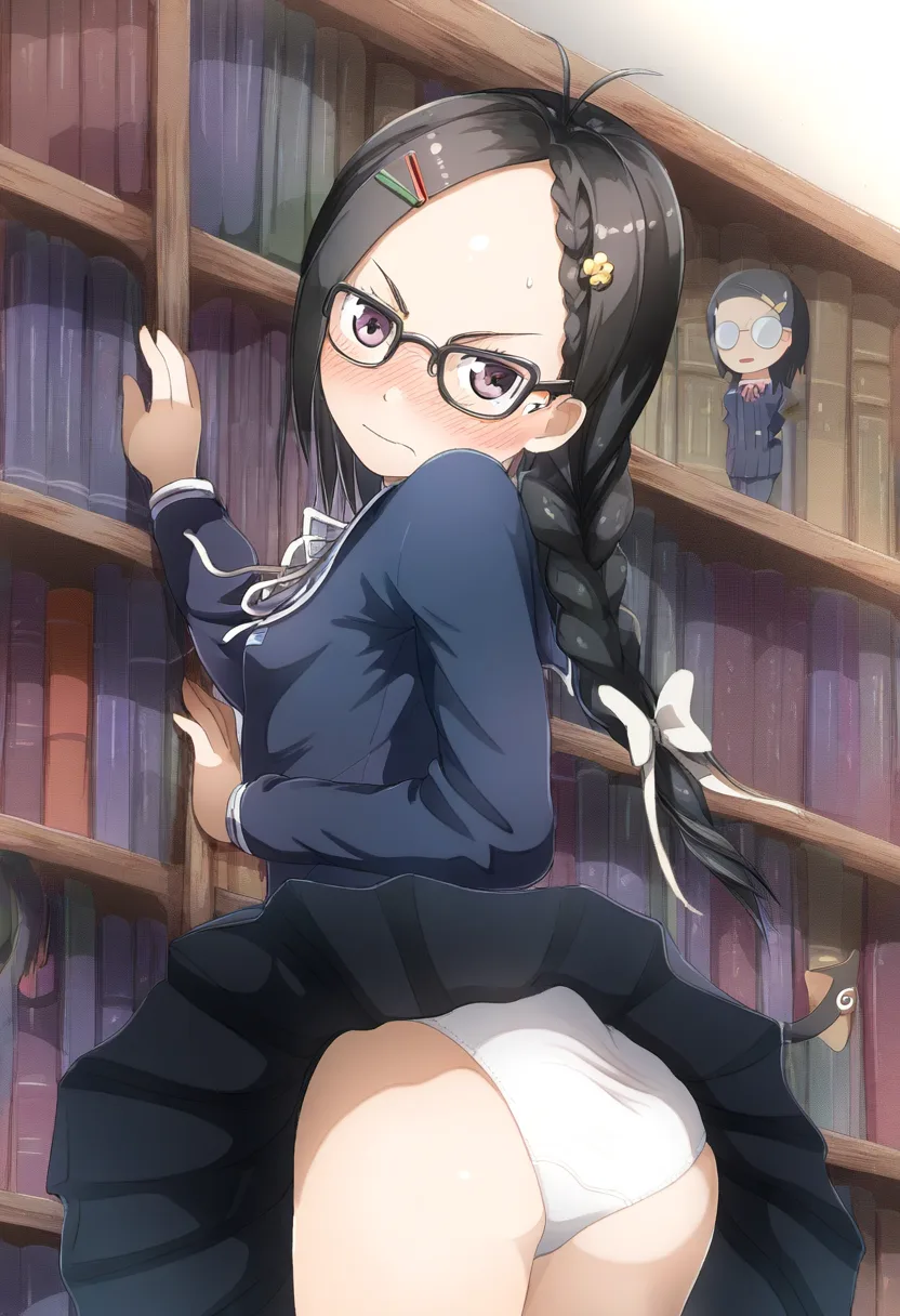 パンツ可愛いメガネ女子