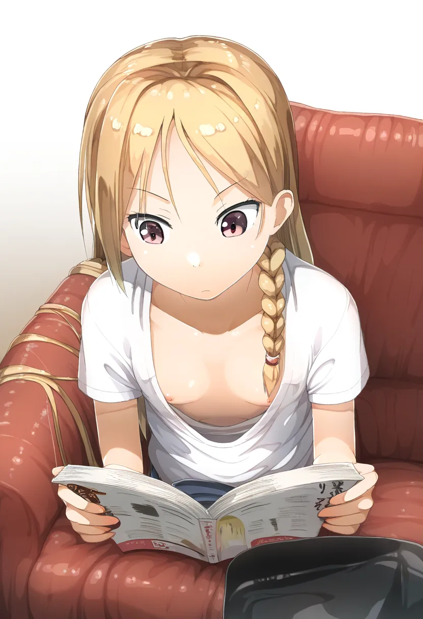 可愛い乳首が見えてるパツキン女子