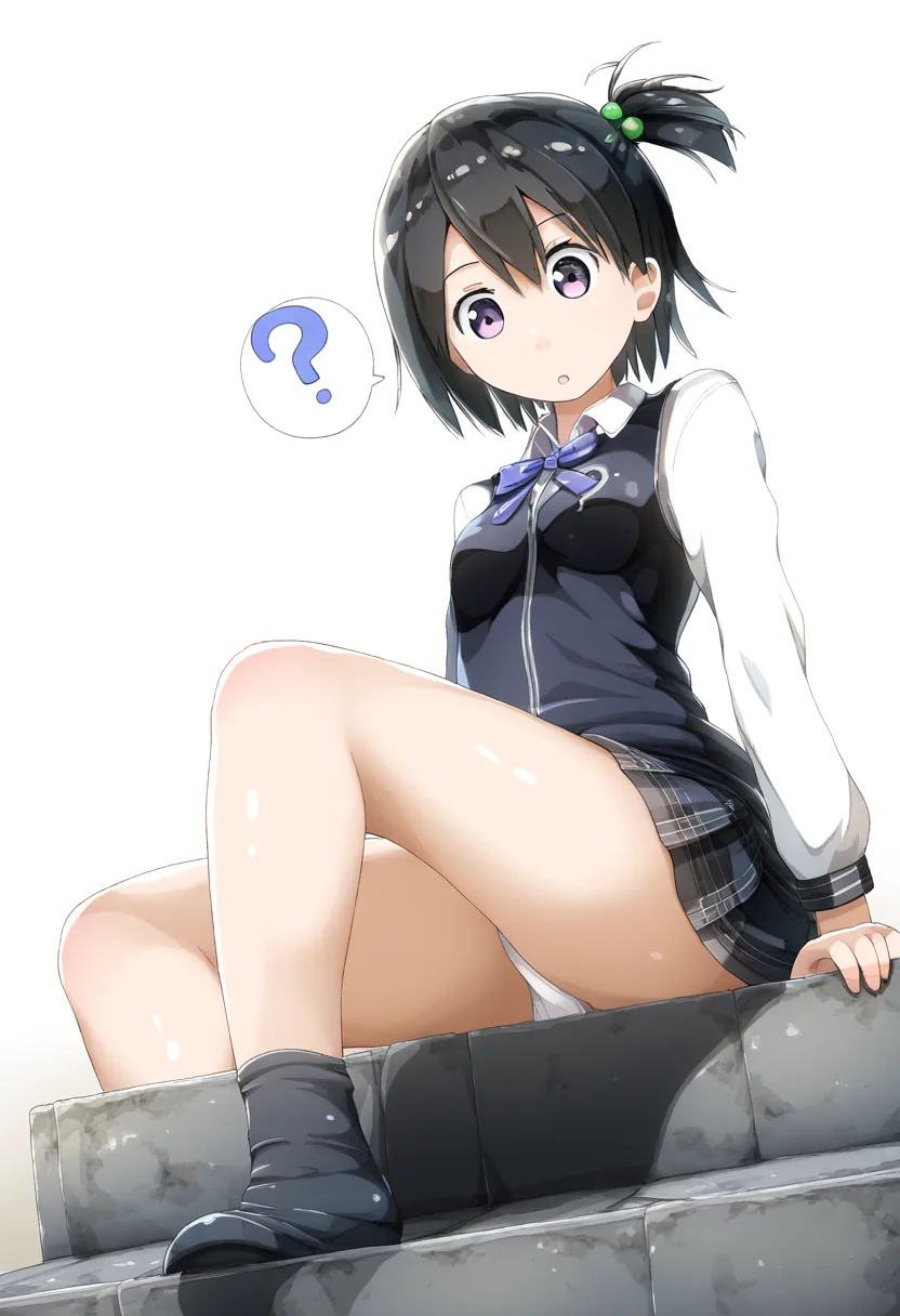 座ってるのでパンツが見えてる元気な女子