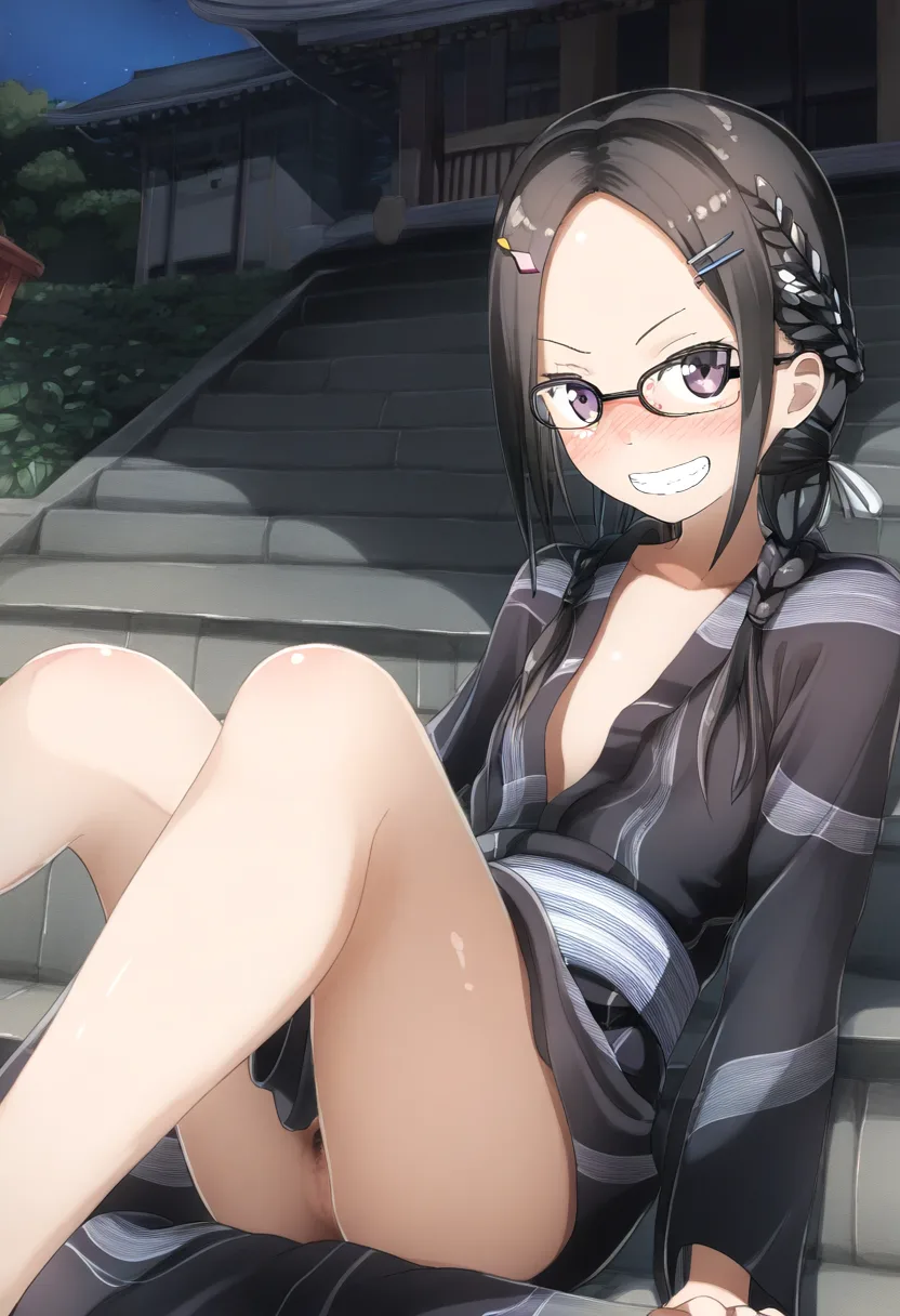 眼鏡ガールのお◯んこが見えていて可愛い