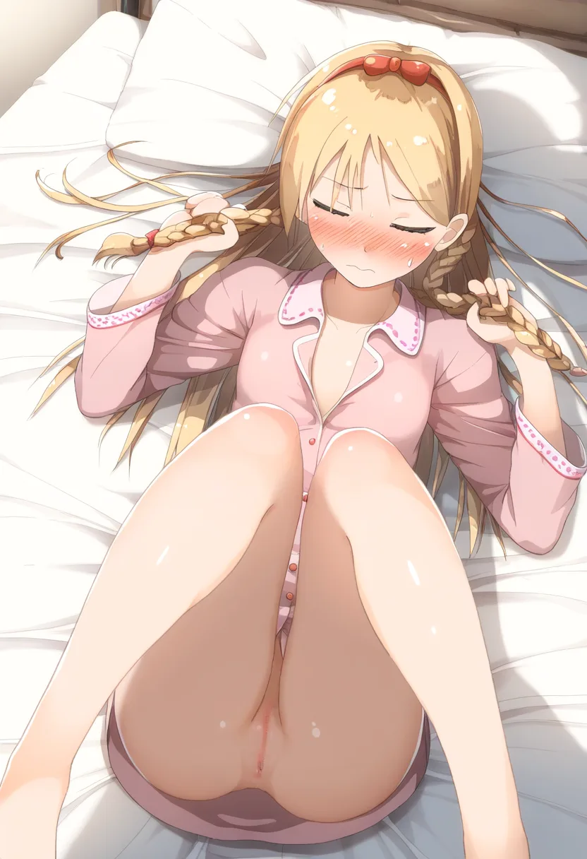 観念してご開帳してしまうパツキン女子