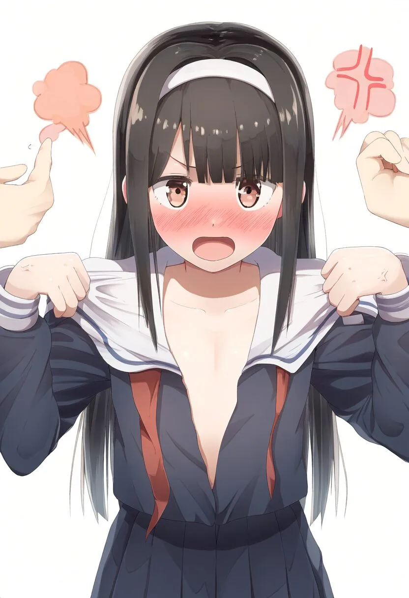 黒髪女子は強制的に脱がされる