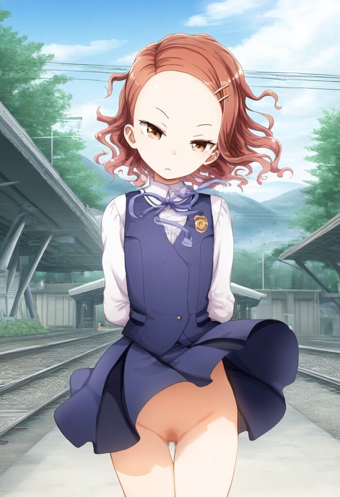 スカート捲れ上がる気の強そうな女子