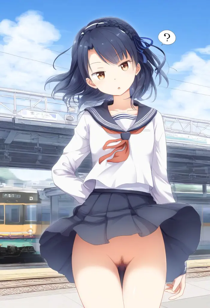 可愛らしい女子は駅でスカート捲れ上がる