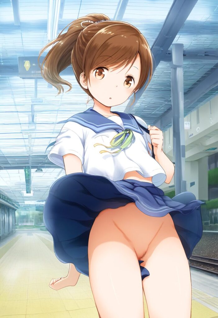 まどかはスカート捲れたらノーパンだった