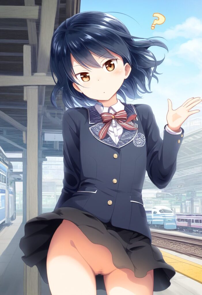 りんはスカート捲れたらノーパンだった