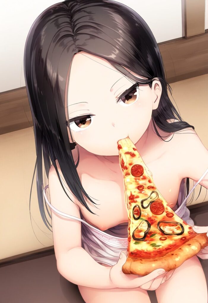 ピザに夢中なゆずは