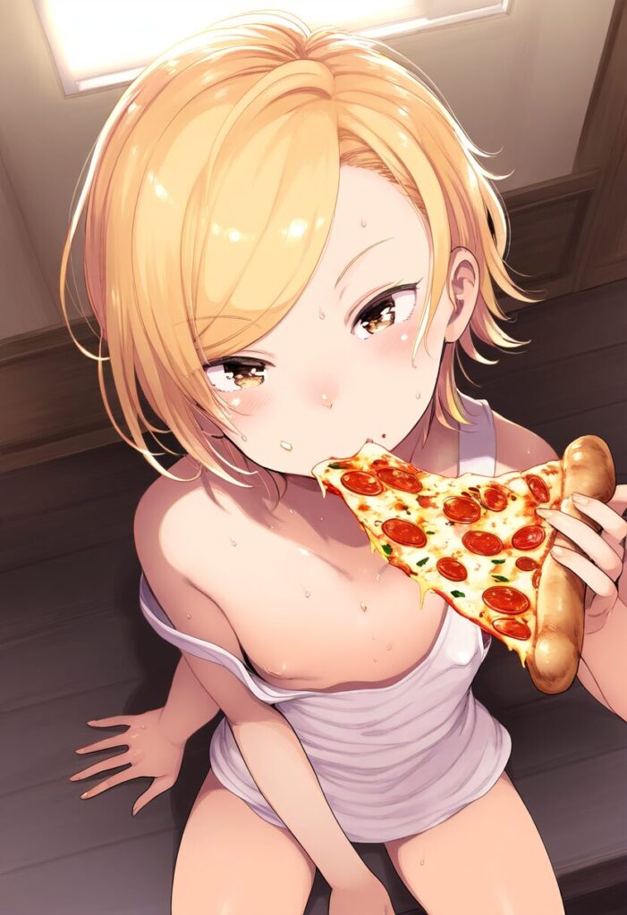 すみかはピザに夢中