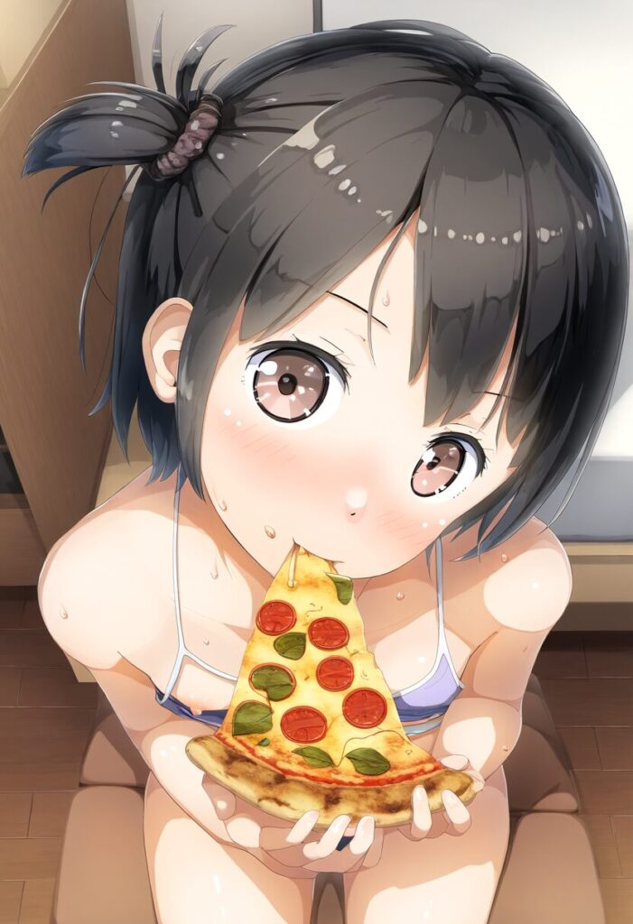 元気が取り柄の彼女はピザに夢中