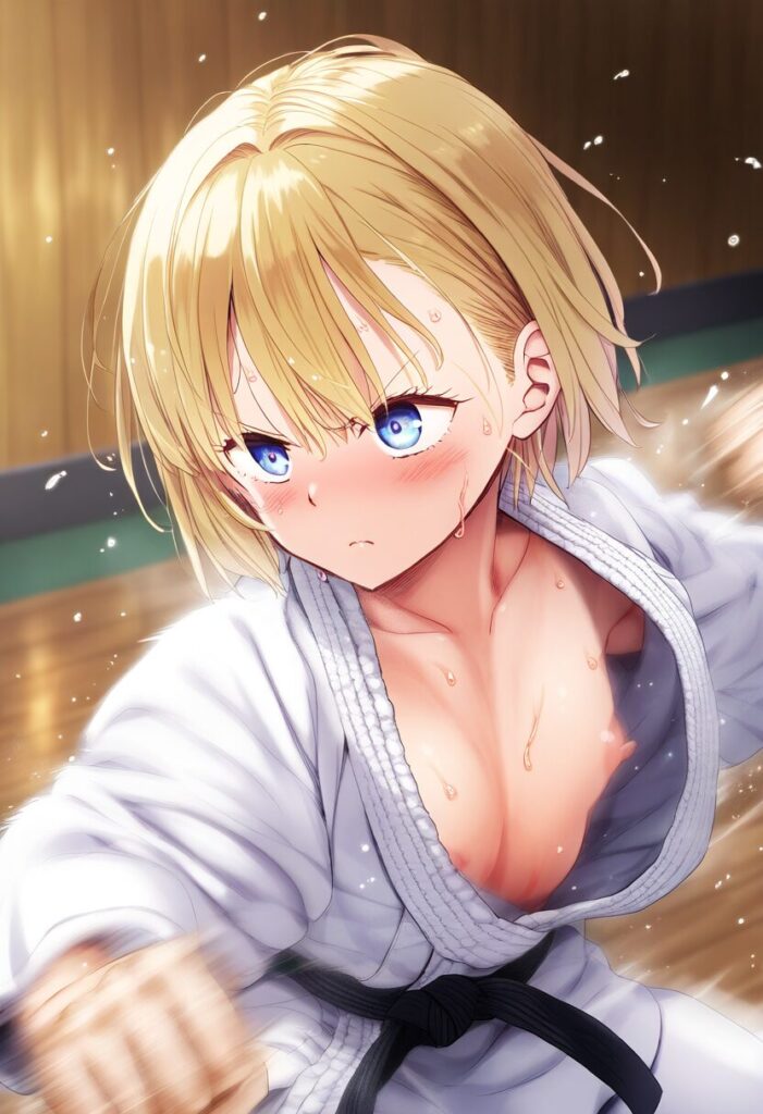 聡明なる姫様と柔道中におっぱいチラリ