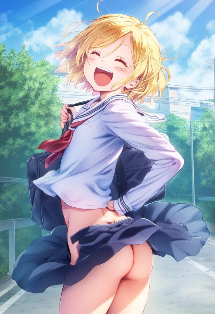 可愛いプリンセスは風が吹いたらノーパンでお尻見えてる