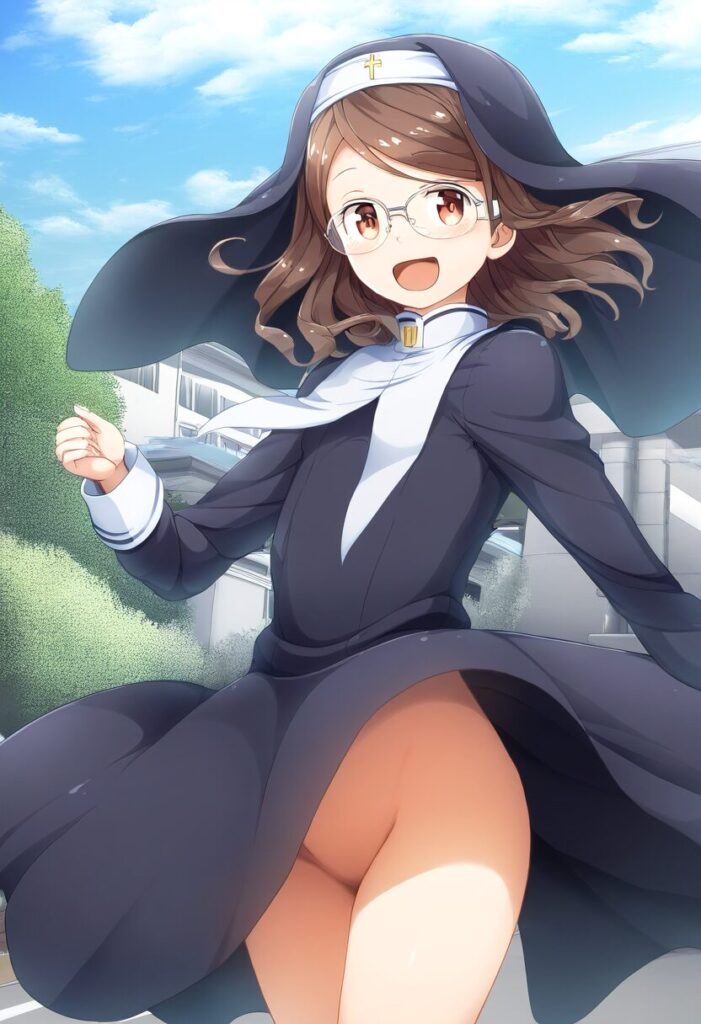 清華さんはお尻見えてるのに笑顔