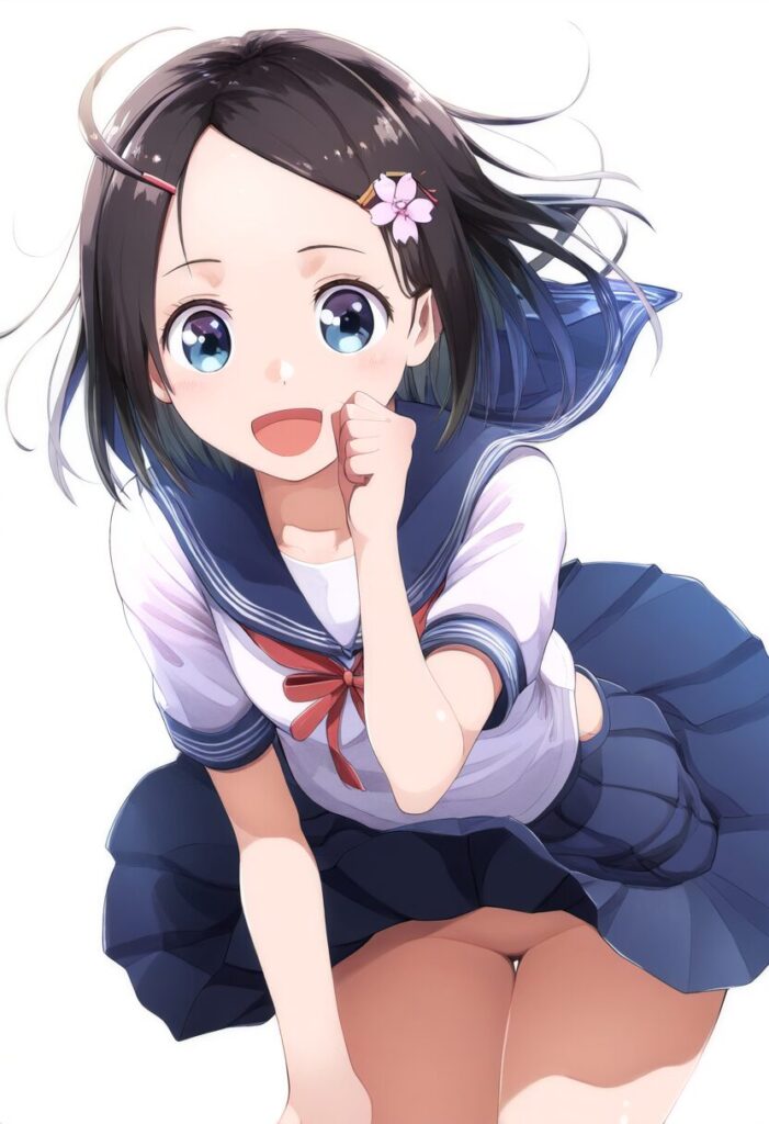 お尻丸見えなぱっつん黒髪委員長