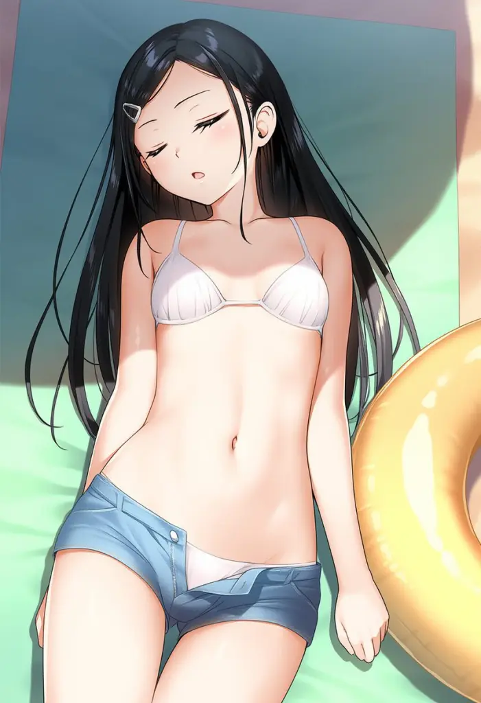 ビーチであまりにも無防備な可愛すぎる女の子