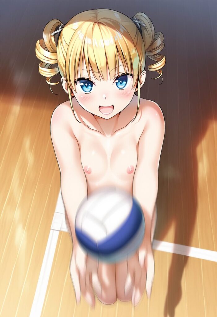 ツインテール金髪娘はバレーする。裸で。