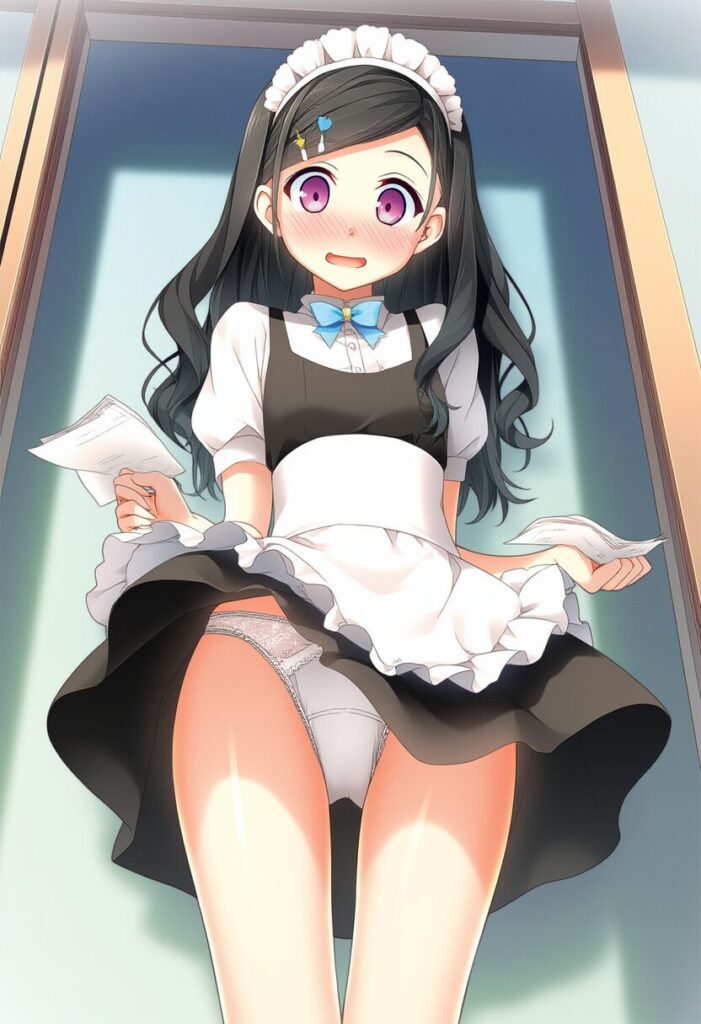 パンチラするヘアバンドの女子