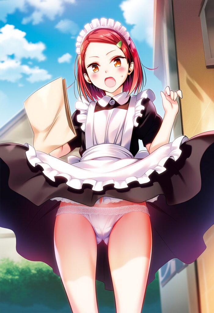夏霧あかねはメイド姿でパンチラ