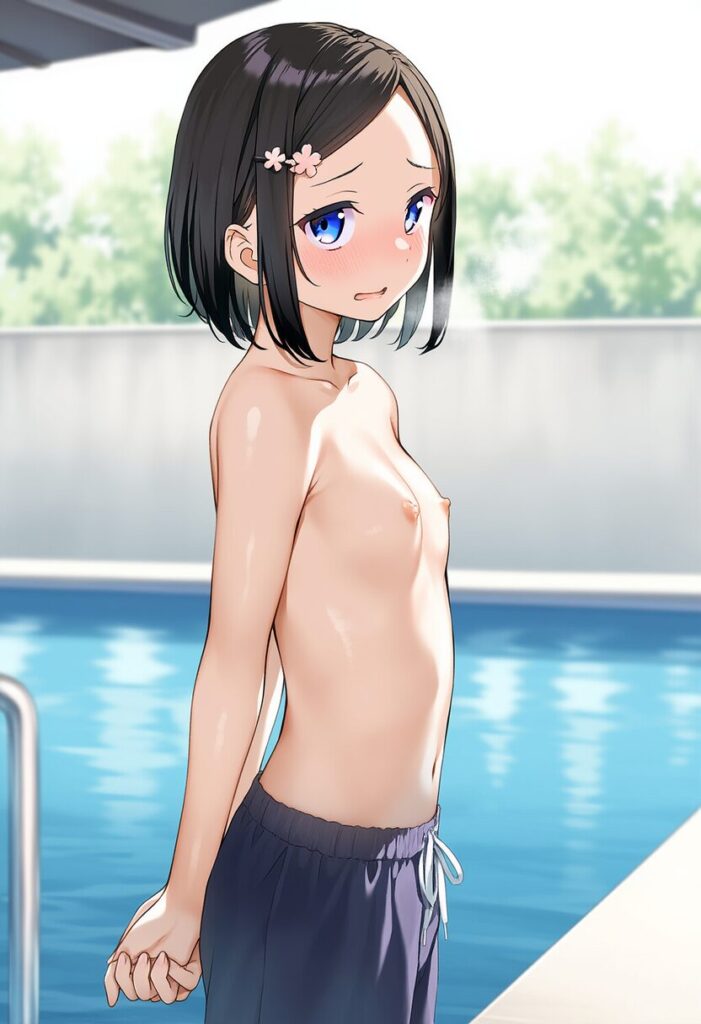 トップレスな黒髪ぱっつんな女の子