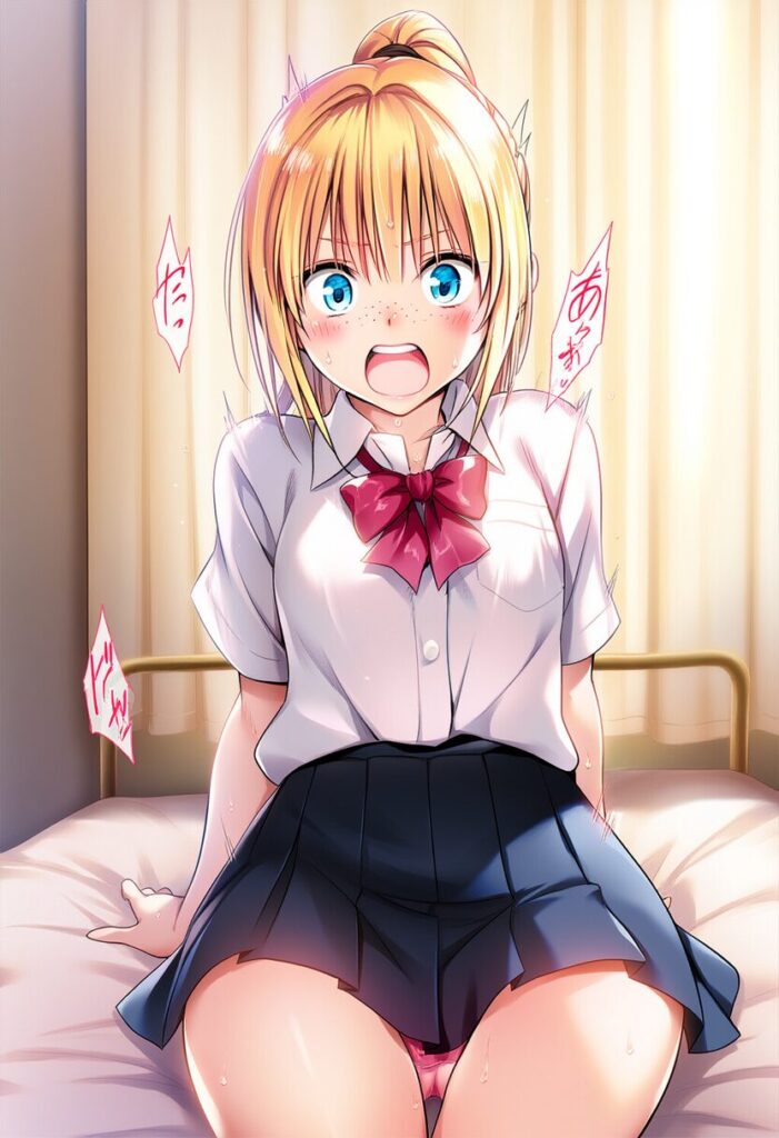 金髪ポニテ女子はオナニーしてるところを見られてしまった。