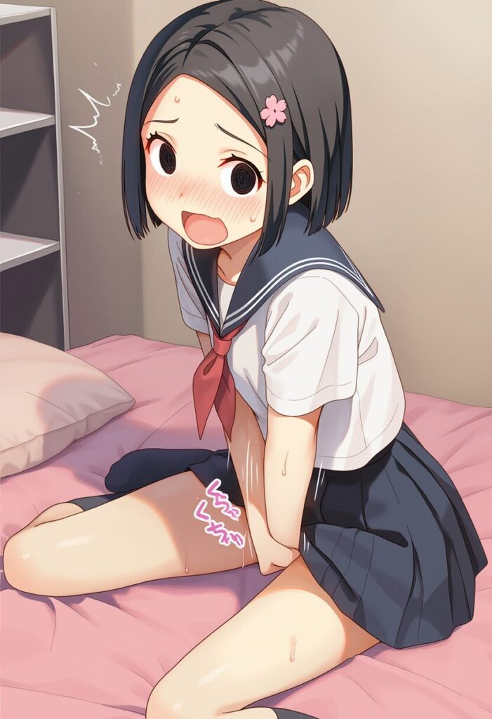 ショートヘアのぱっつん髪女子はオナニーしてるところを見られてしまった。