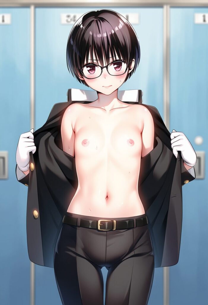 おっぱい丸見え応援団可愛いメガネ女子