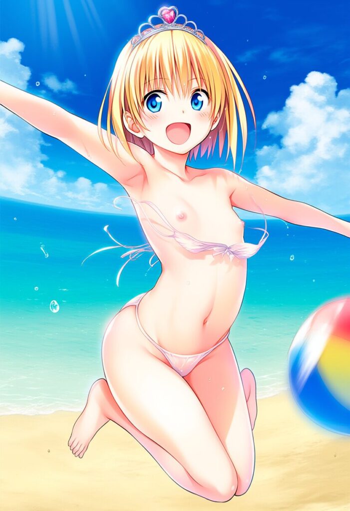 ビーチバレー中の王国の姫