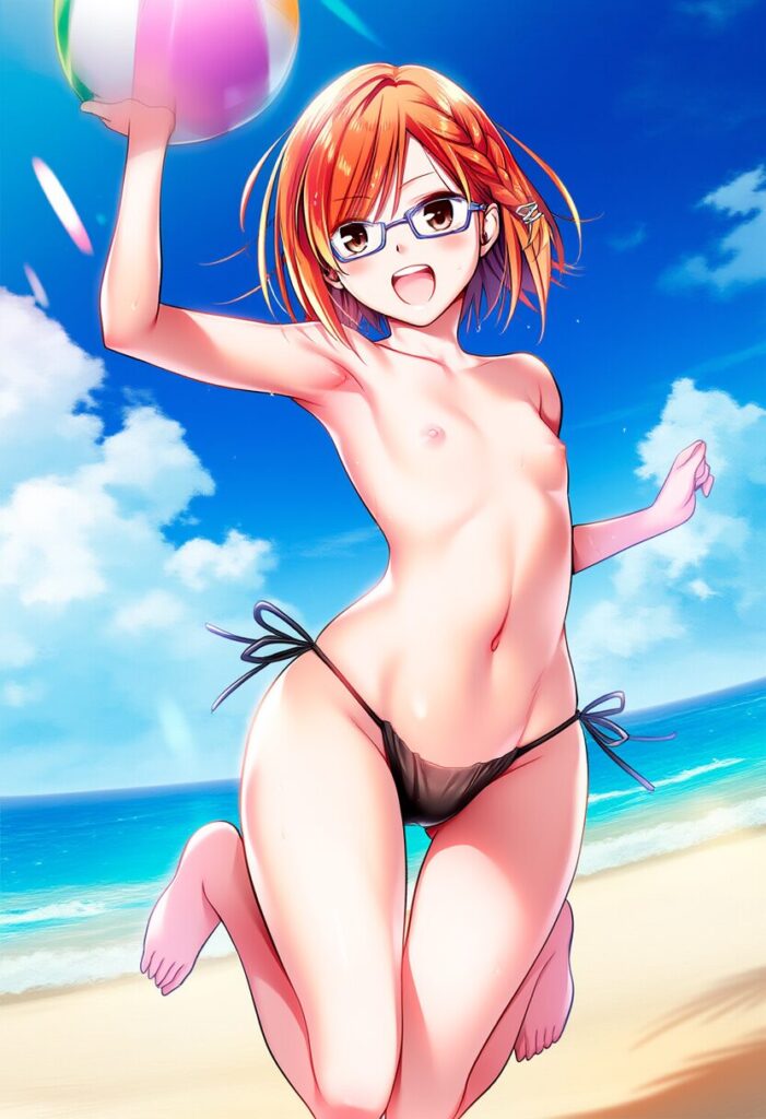 シャーロットはビーチバレー中