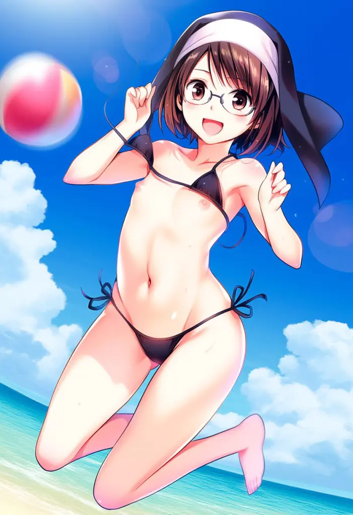 ポロリに気づかないシスターさん