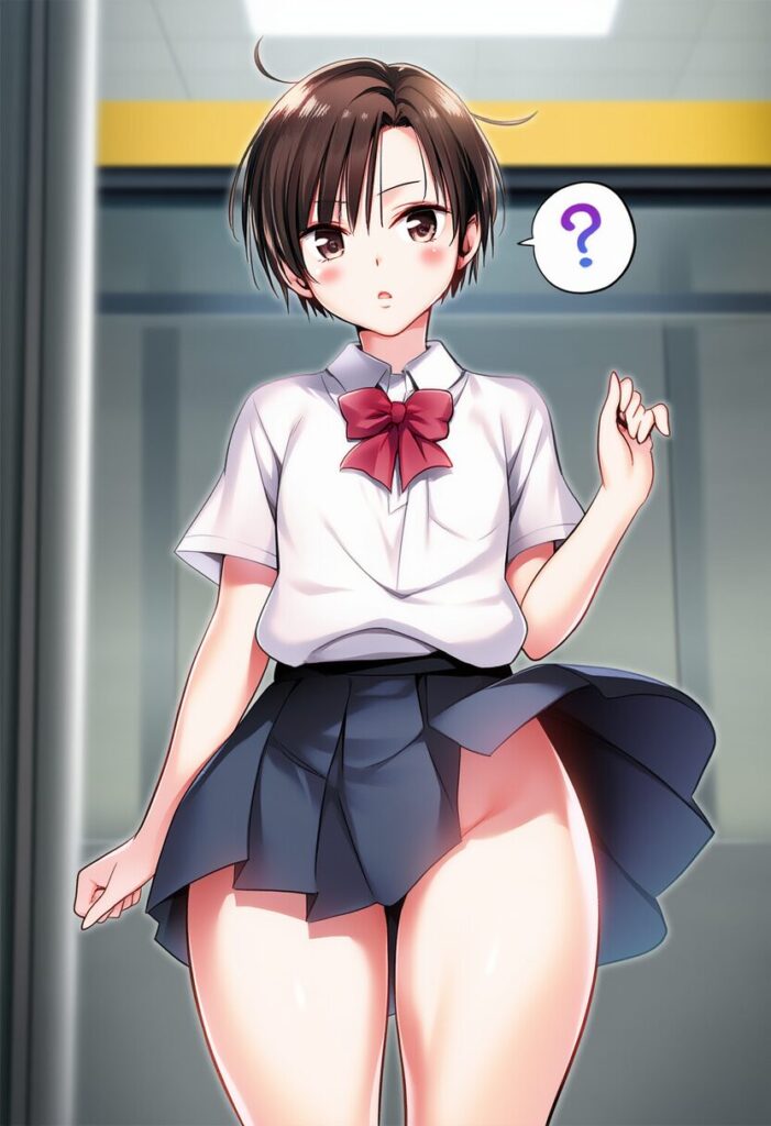 リズはスカート捲れたらノーパンだった