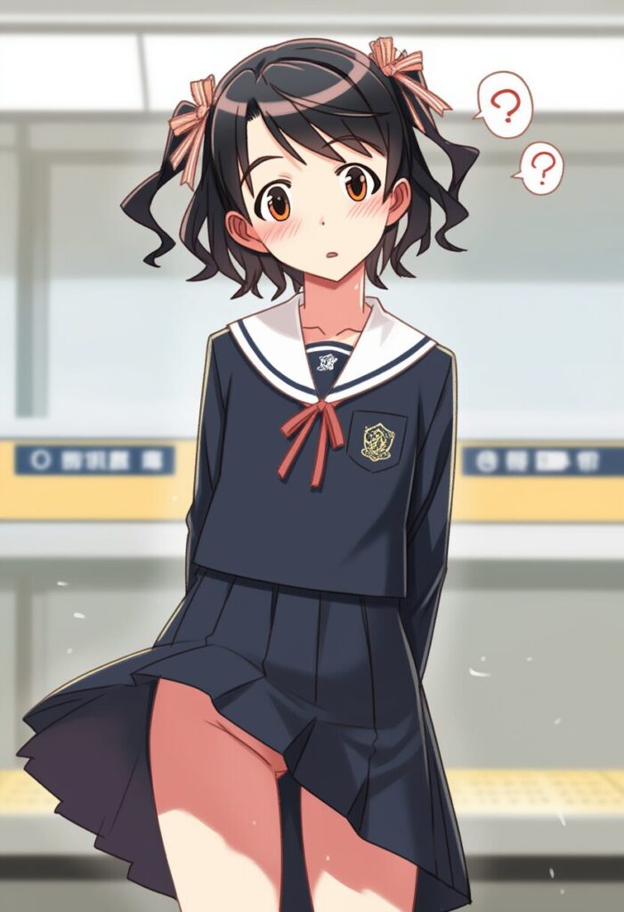 歌原みつきは駅でスカート捲れ上がる