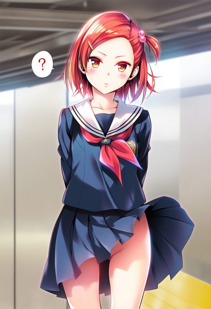 スカート捲れたらノーパンだった夏霧