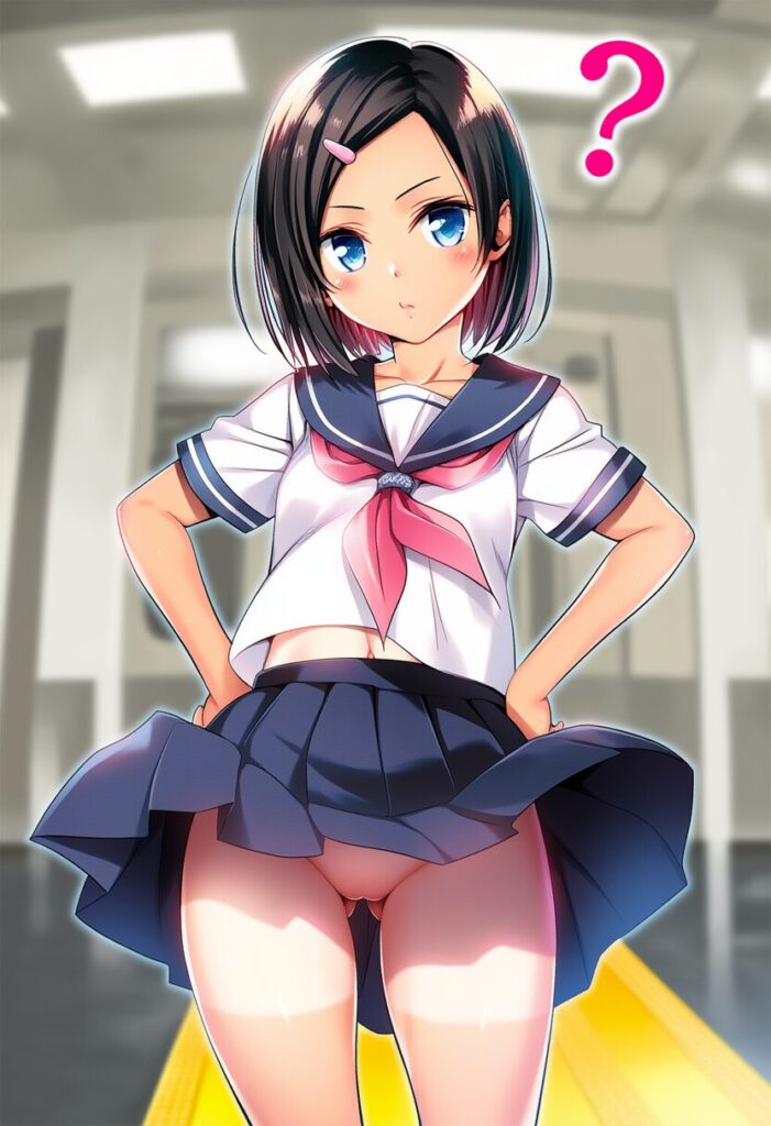 スカート捲れたらノーパンだったスポーツ少女