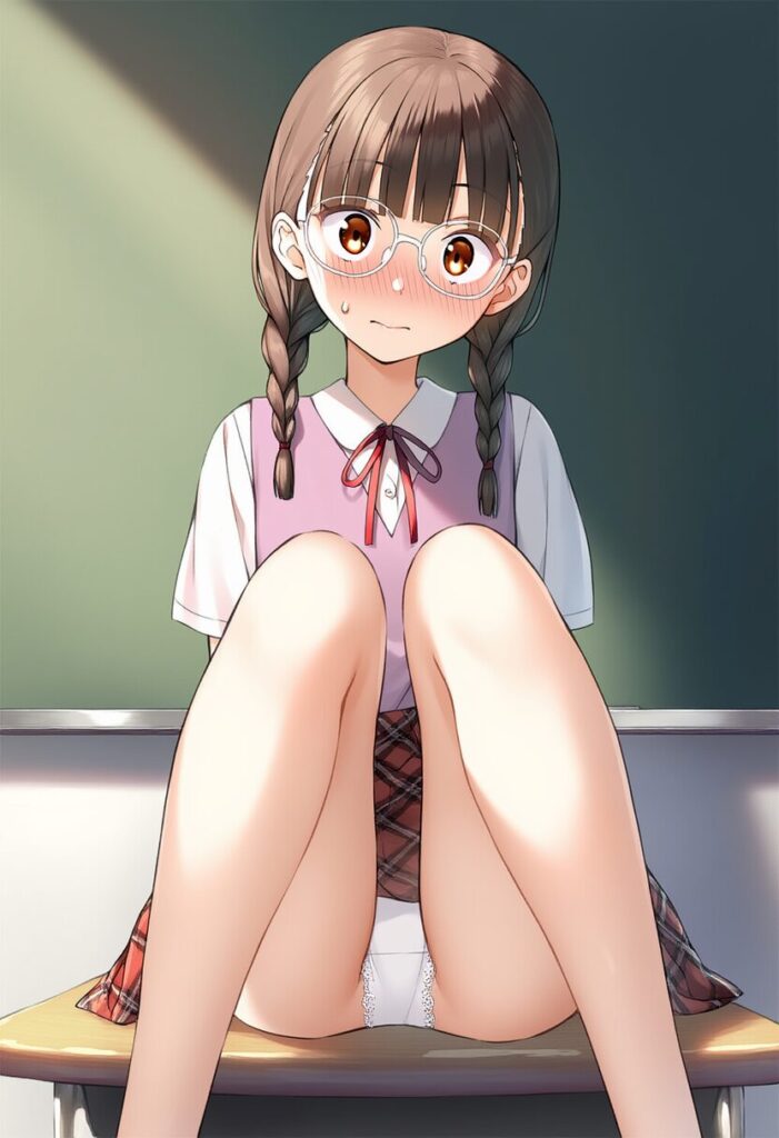 気づいてしまったメガネおさげ女子