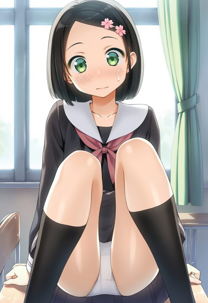 気づいてしまったショートヘアのぱっつん髪の女の子