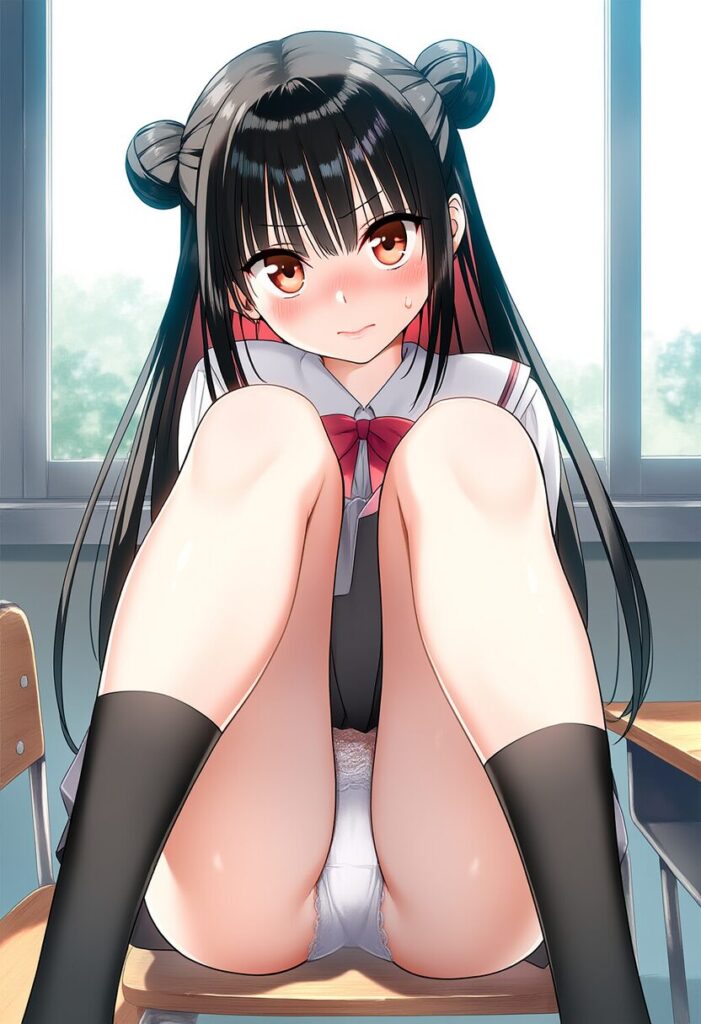 張華りんはパンチラに気づく