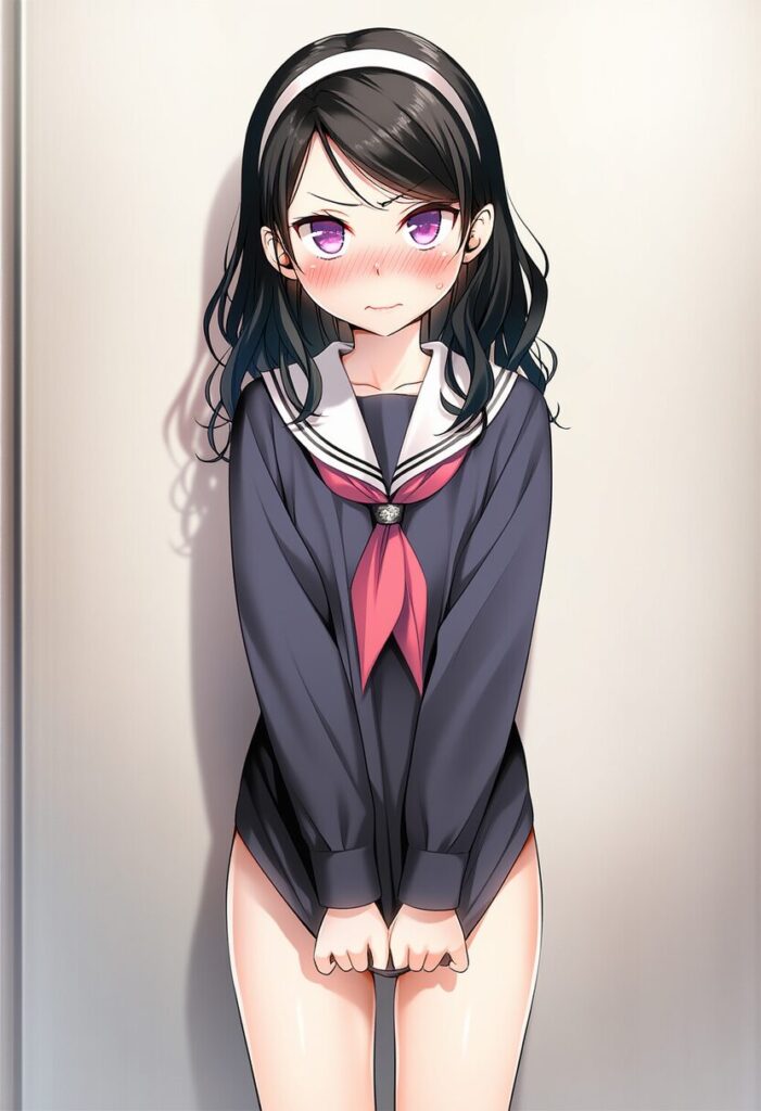 廊下に立たされるちょっと天パの女子は校則違反をした模様