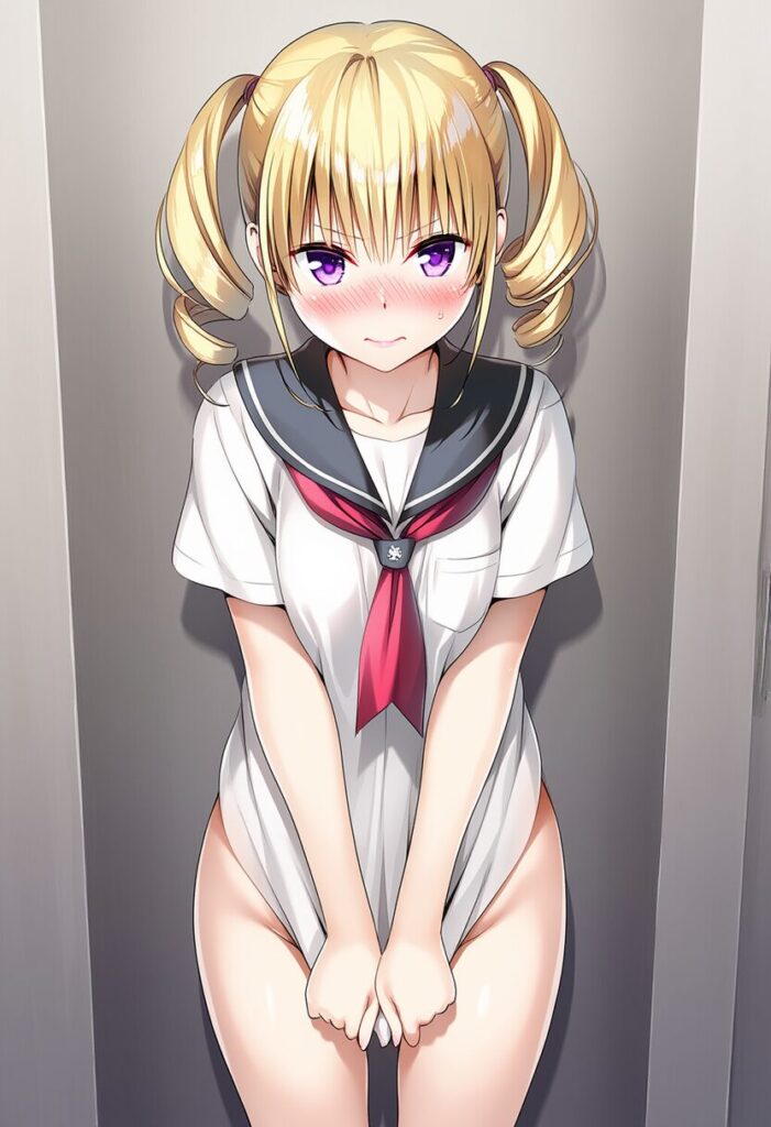 ツインテール金髪娘は恥ずかしい系の罰を受けている