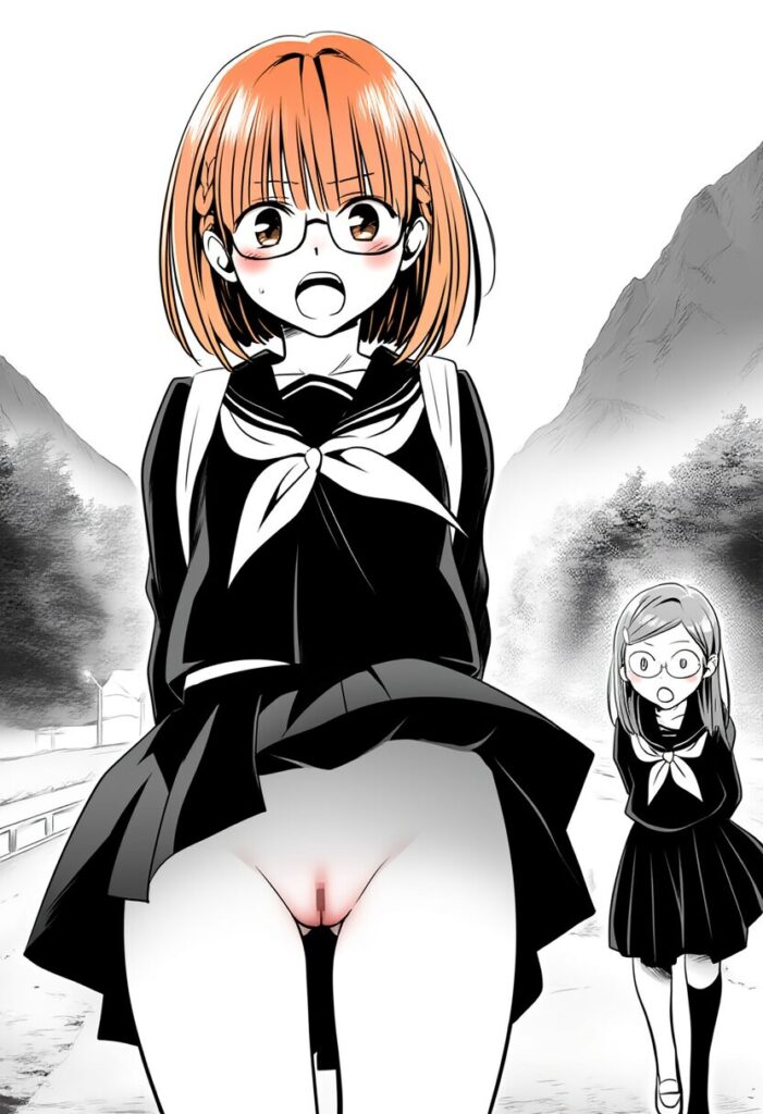 シャーロットのスカートが捲れ上がってるが、中身はノーパン