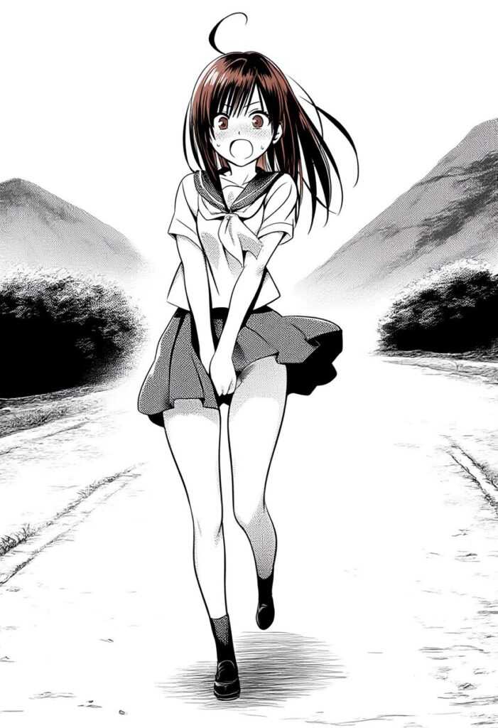 あおいのスカートが捲れ上がってるが、中身はノーパン