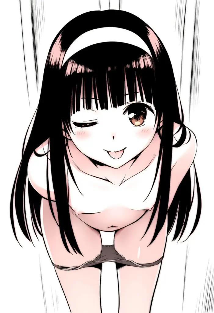 ヘアバンドが似合う女子はイタズラな笑顔で脱いでる