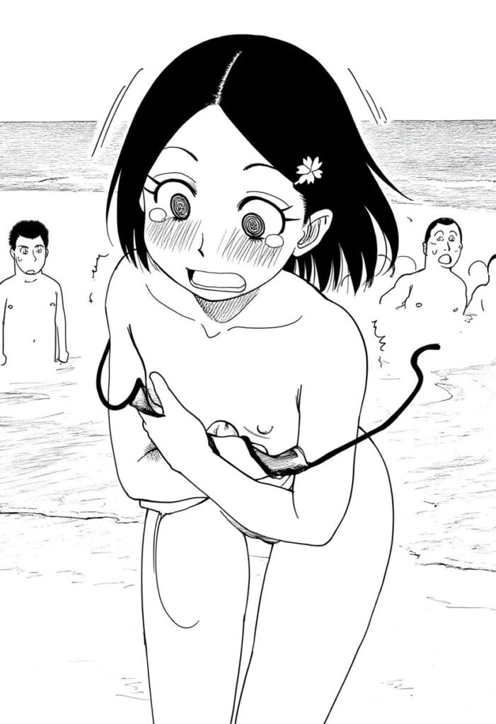 ぱっつん黒髪の女の子はビーチで裸になって恥ずかしい