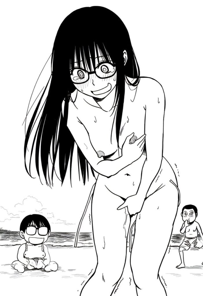 ---はビーチで裸になって恥ずかしい