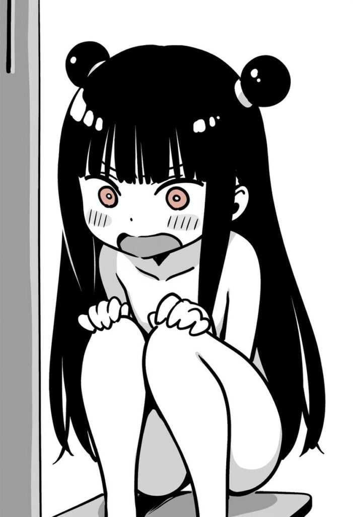 りんは恥ずかしくて座り込んでいる