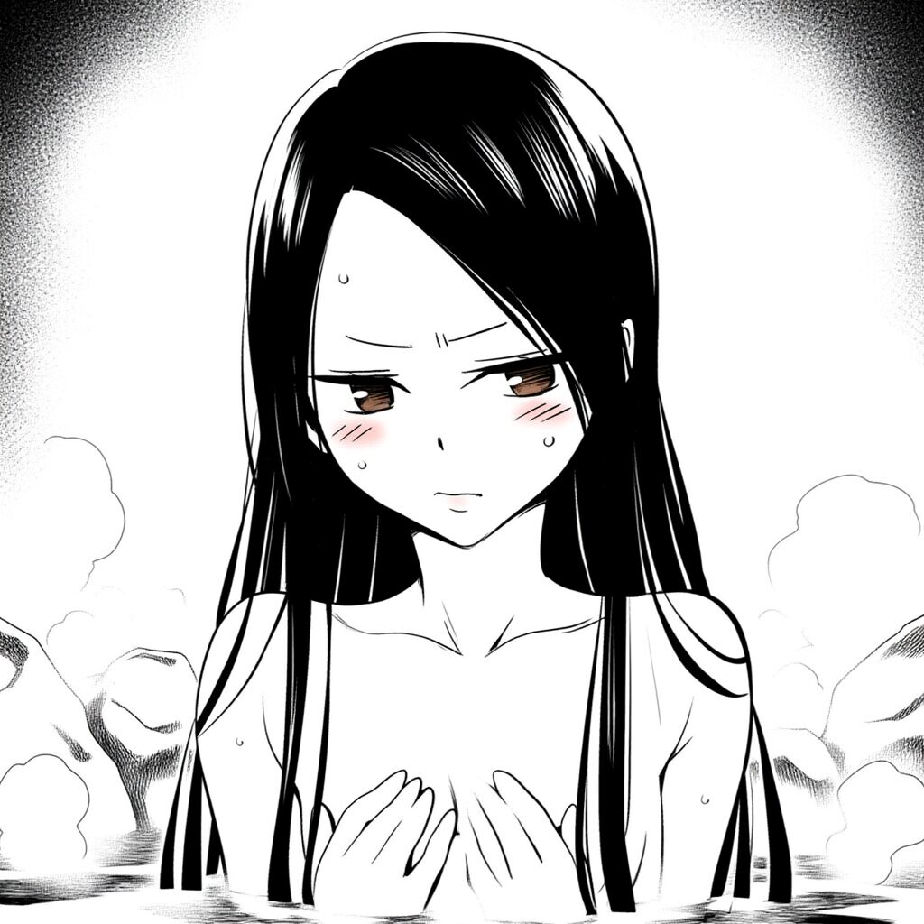 祈守ゆずはは温泉で手ブラでジト目