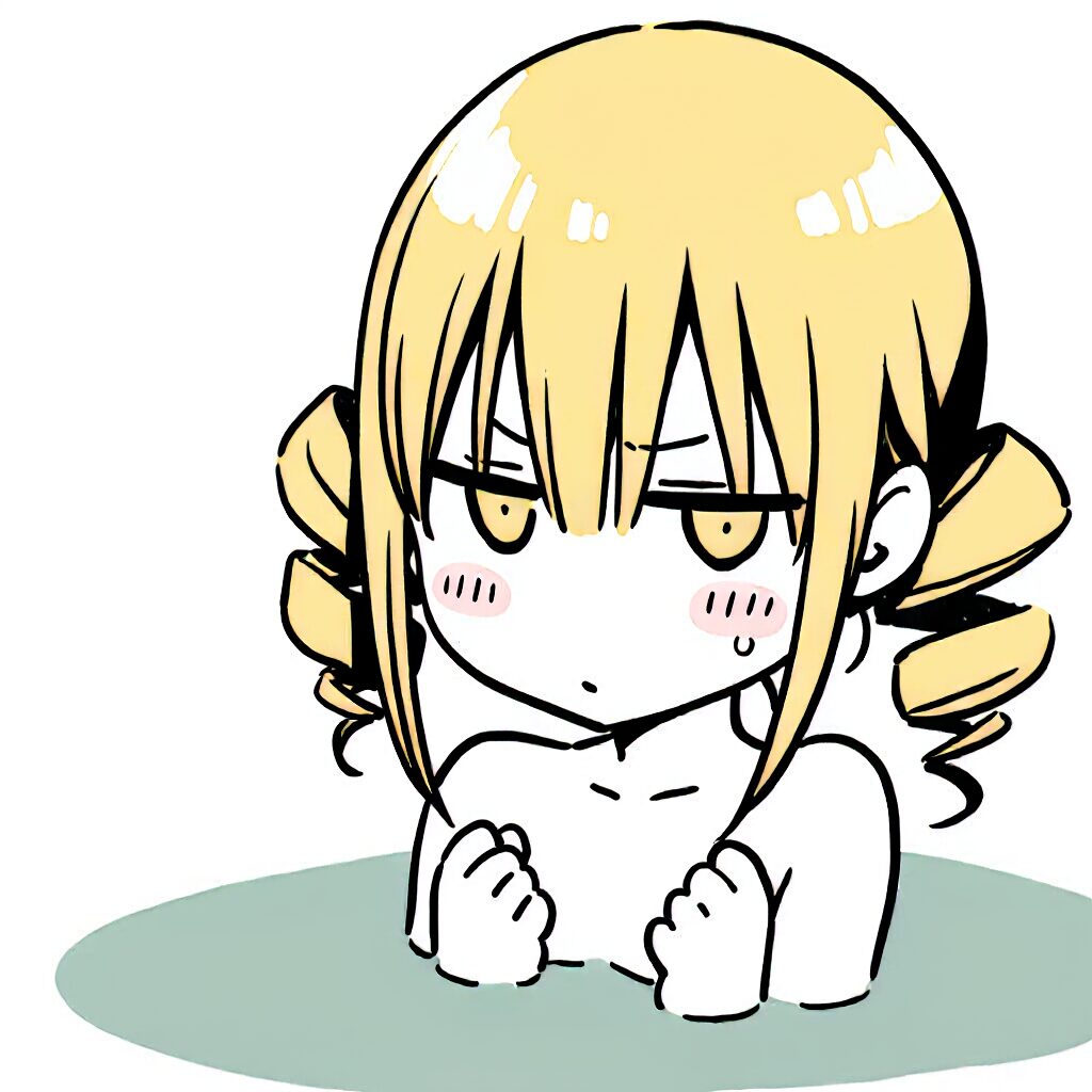 ツインテール金髪娘は温泉で手ブラでジト目