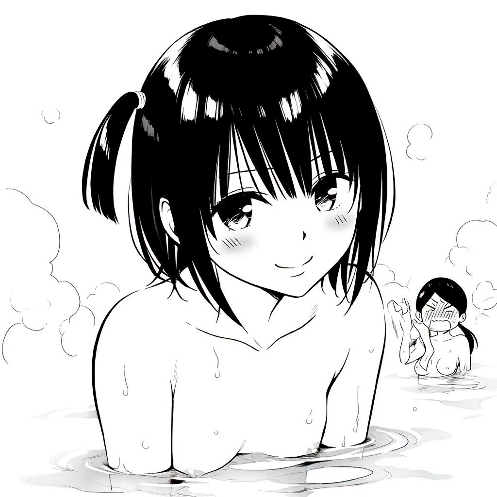 元気な女子は温泉で笑顔でおっぱい見せてる