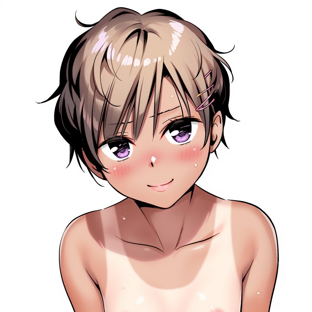 茶髪元気女の子は温泉で笑顔でおっぱい見せてる